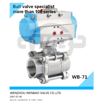 AISI304L Pneumatic Actuator Ball Valve 3/8 Inch 1000wog